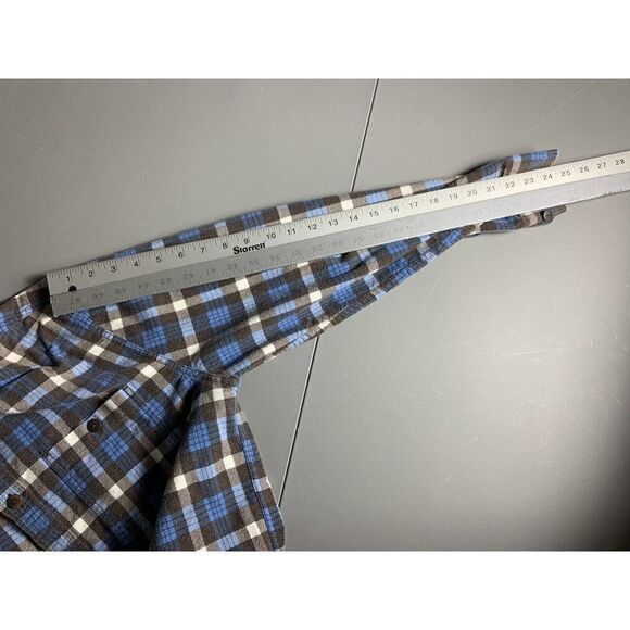 LL Bean Mens Long Sleeve Button Up Flannel Shirt 2 Pockets - Sz Medium Cotton - Picture 16 of 16